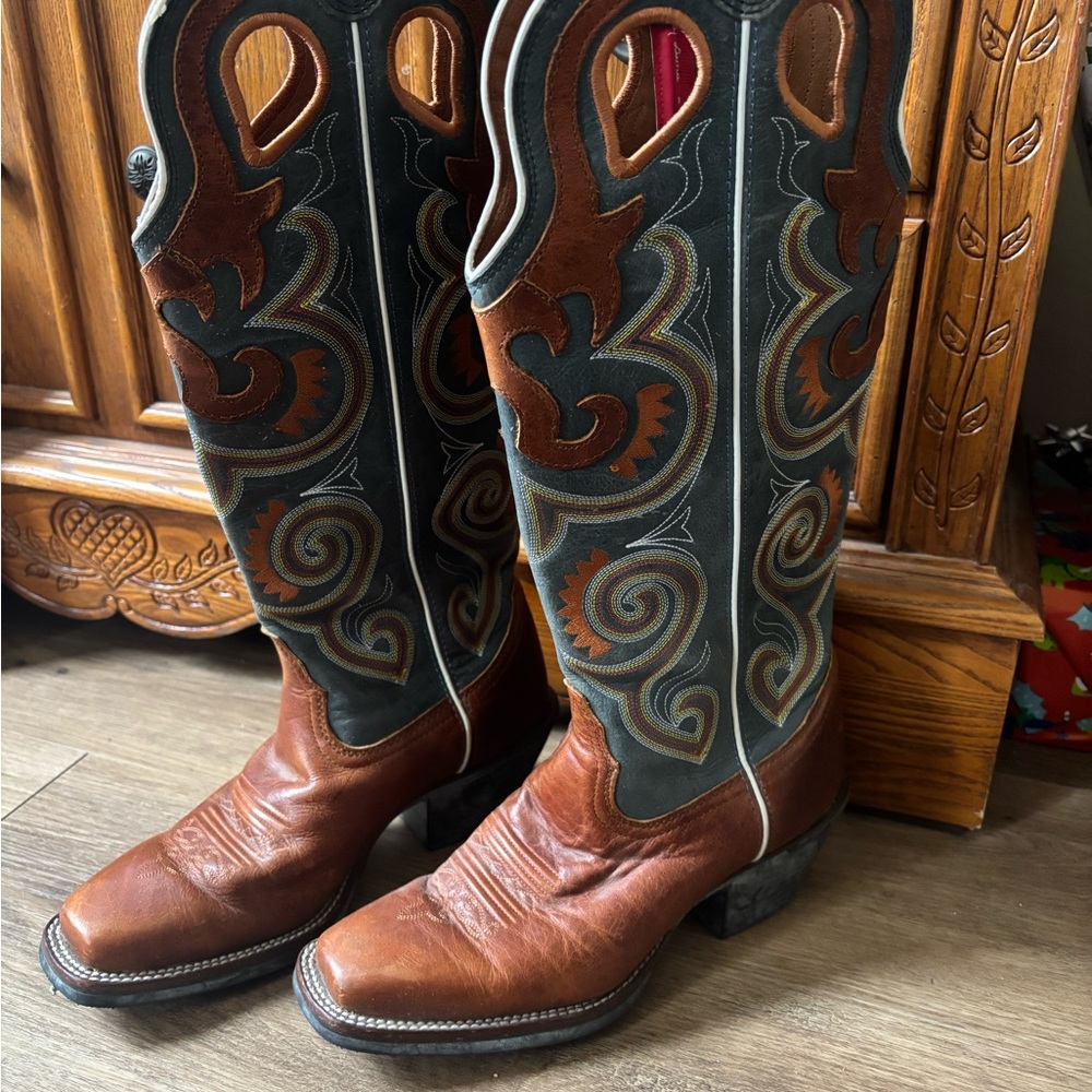 Tony Lama Brown and Black Western Boots